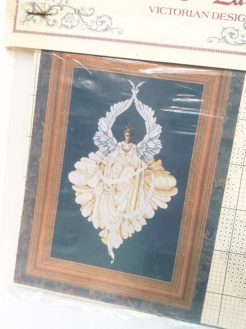 Peace Angel Counted Cross Stitch Pattern Lavender and Lace